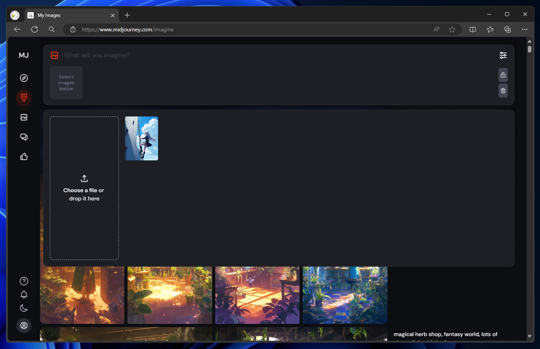 Midjourney のWebUIを利用してプロンプトを画像から生成する方法:画像4