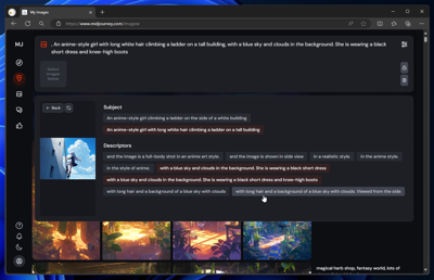 Midjourney のWebUIを利用してプロンプトを画像から生成する方法:画像11
