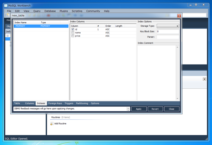 MySQL Workbenchを使ってテーブルを作成する:画像6