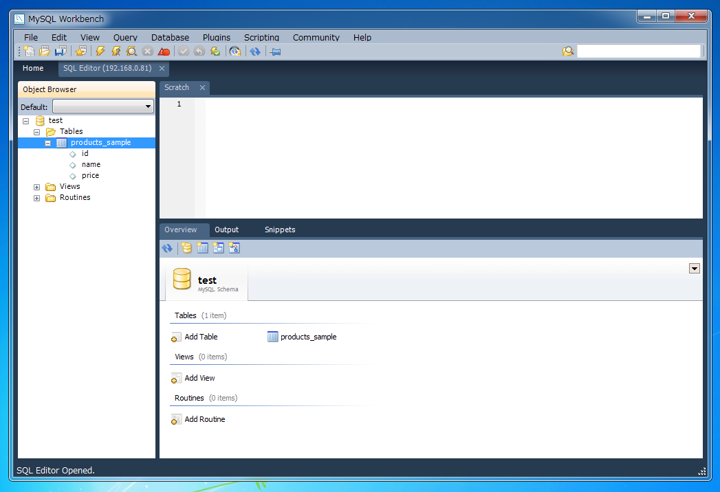 MySQL Workbenchを使ってテーブルを作成する:画像13