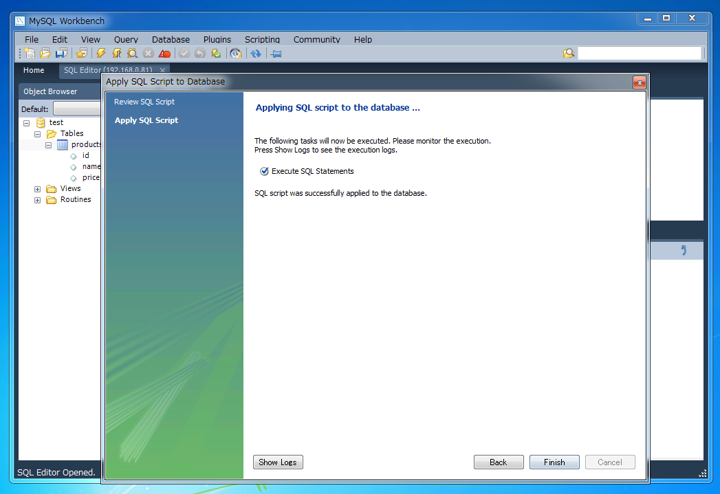 MySQL Workbenchを使ってテーブルを編集する:画像5