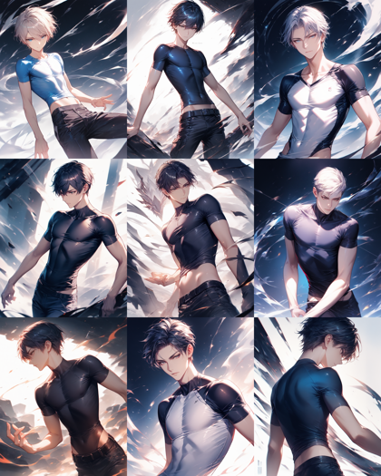 Animagine XL v4.0 opt - 筋肉質の体型 (ムキムキ体型)を表現するプロンプト、画像生成結果:画像6