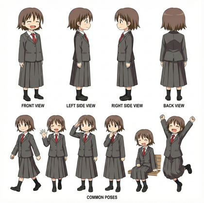 キャラクターシート、キャラクターの三面図を生成する - Nano Banana 利用:画像3