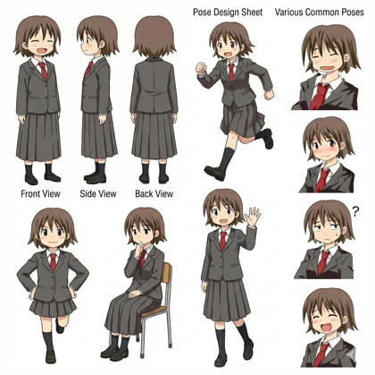 キャラクターシート、キャラクターの三面図を生成する - Nano Banana 利用:画像5