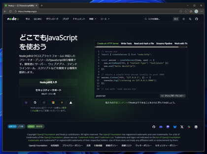 Node.js のインストール:画像1
