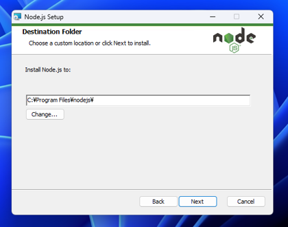 Node.js のインストール:画像9