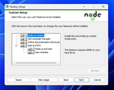Node.js のインストール:画像11