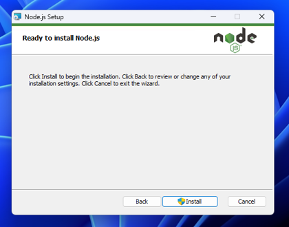 Node.js のインストール:画像13