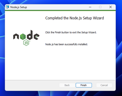 Node.js のインストール:画像16