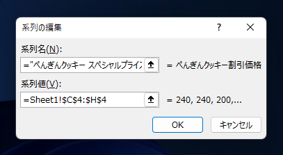 グラフの凡例のキャプション名を変更する:画像13