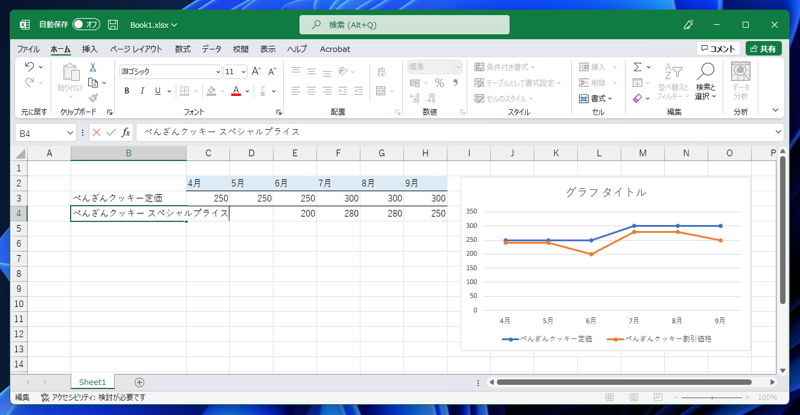 グラフの凡例のキャプション名を変更する:画像5