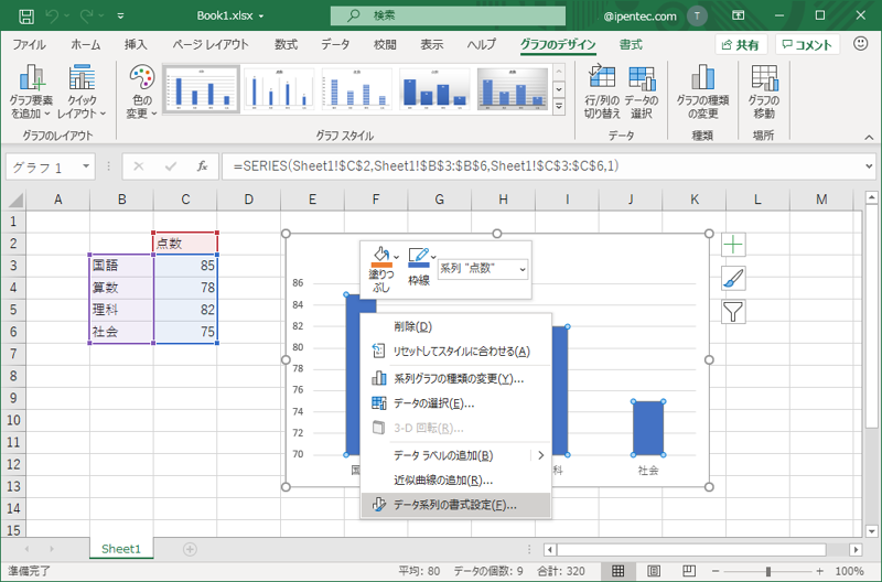 棒グラフの値のバーの幅を広くしたい - 棒グラフの間隔を狭くしたい:画像2