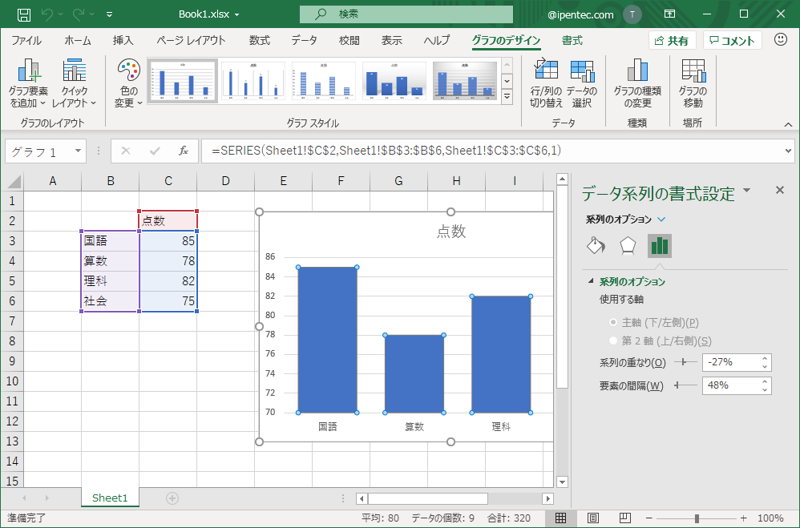 棒グラフの値のバーの幅を広くしたい - 棒グラフの間隔を狭くしたい:画像5