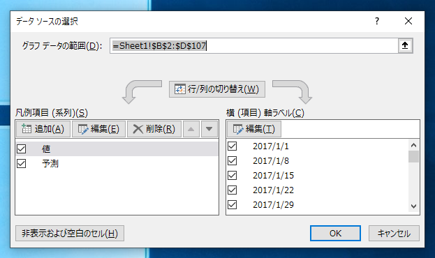 折れ線グラフに予想線、ガイド線を描画する:画像20