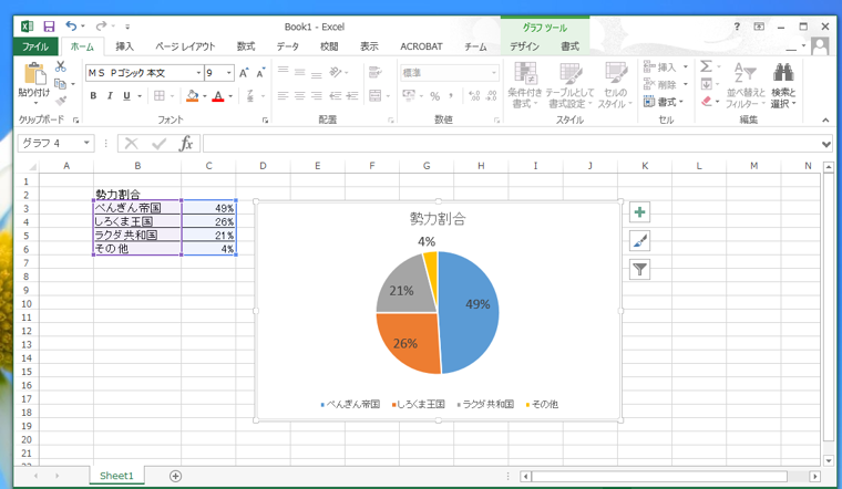 円グラフに値を表示する:画像6