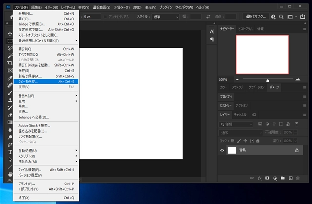 「別名で保存」ダイアログでファイルの種類に JPEG PNG の保存オプションが表示されない (Photoshop Version 22.4):画像4