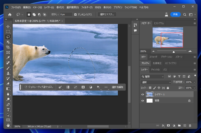 生成塗りつぶし を利用する:画像14