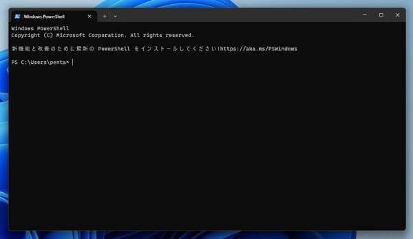 PowerShellのターミナル ウィンドウを開く:画像2