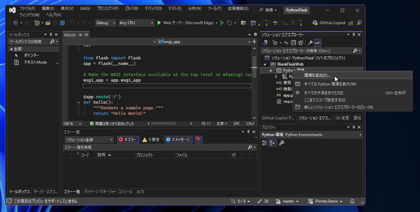 Visual StudioでPythonのFlask Webアプリケーションを作成する:画像16