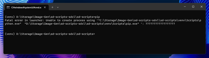 Pythonの仮想環境のディレクトリ位置を変更後 pipやaccelerate コマンドを実行すると 