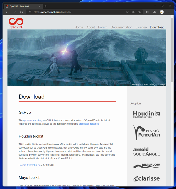 VDBのサンプルモデルを OpenVDBのサイトからダウンロードする:画像2