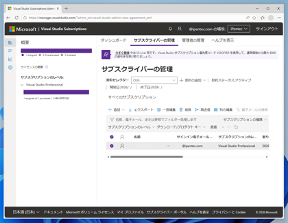 Microsoft 365 管理センター (Microsft 365 Admin Center (MAC)) を利用して Visual Studio Subscriptions ライセンスを割り当てる:画像6
