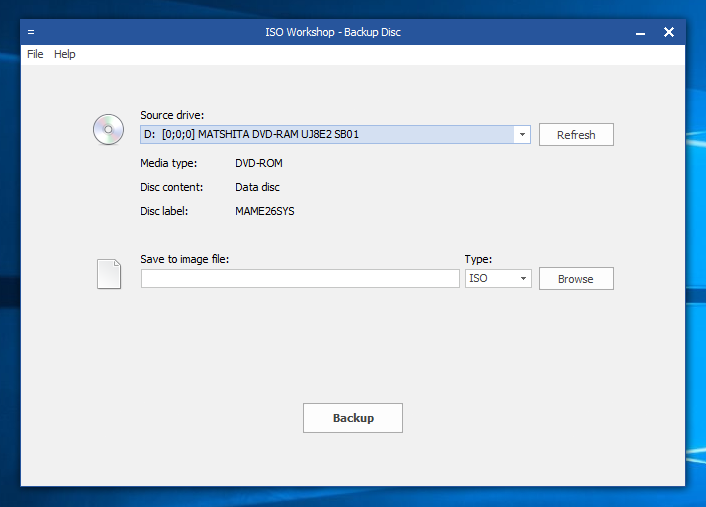 ISO Workshop を利用して CD/DVD メディアからISOイメージを作成する:画像2