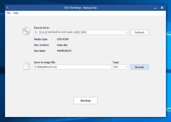 ISO Workshop を利用して CD/DVD メディアからISOイメージを作成する:画像3
