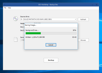 ISO Workshop を利用して CD/DVD メディアからISOイメージを作成する:画像5
