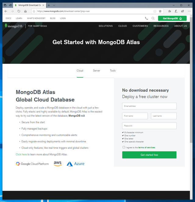 MongoDBをダウンロードする:画像2