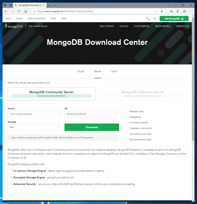 MongoDBをダウンロードする:画像3
