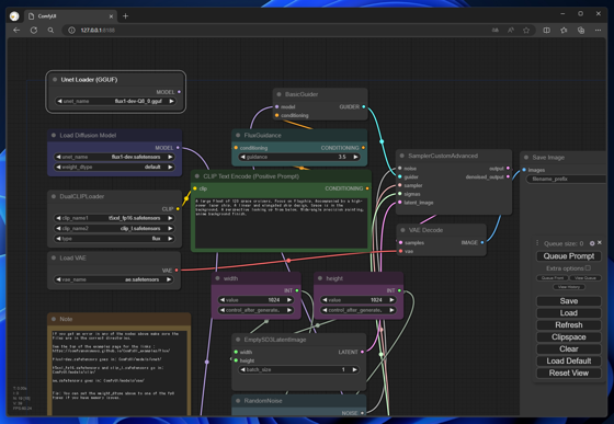 GGUF の FLUX.1 モデルを利用して ComfyUIで画像を生成する:画像7