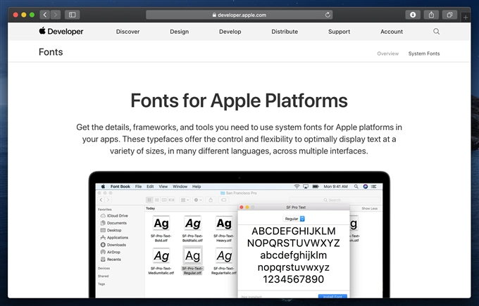 Apple San Francisco フォントのダウンロードとインストール:画像1