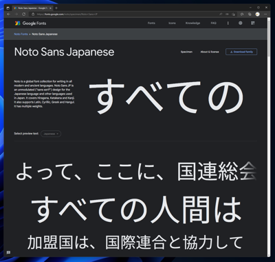 Noto Sans, Noto Serif フォントのダウンロードとインストール方法:画像1