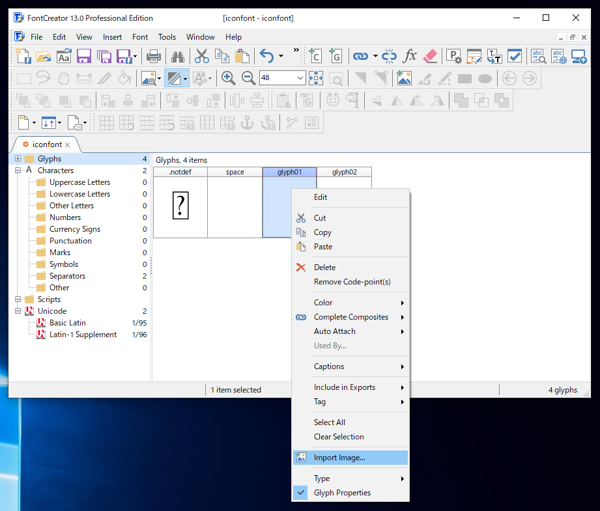 FontCreatorによるアイコンフォント作成:画像13