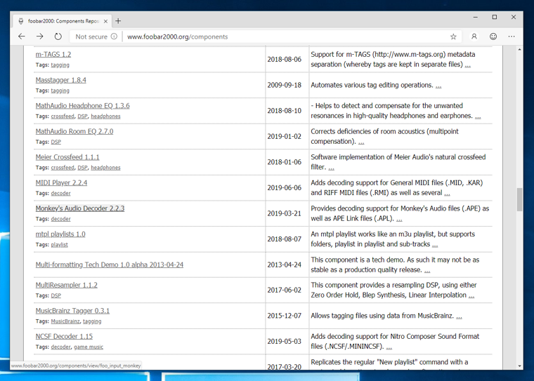 foobar 2000 で APE (Monkey's Audio) 形式のサウンドを扱えるようにする - Monkey's Audio デコード コンポーネントをインストールする:画像3