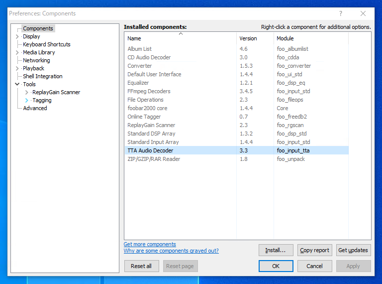 foobar 2000 でTTA (TrueAudio) 形式のサウンドを扱えるようにする - TTA デコード コンポーネントのインストール:画像11