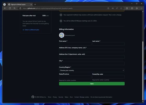 GitHub Copilot を契約する:画像6