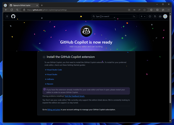 GitHub Copilot を契約する:画像10