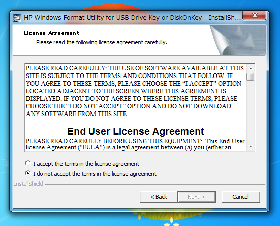HP USB Disk Storage Format Tool インストール:画像13