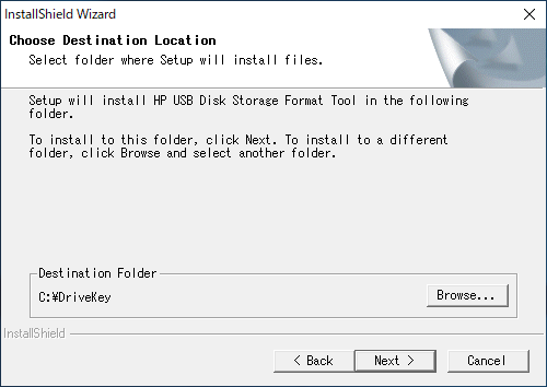HP USB Disk Storage Format Tool インストール:画像4