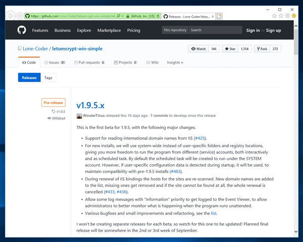 IISでLet's Encrypt を利用してSSLサイトを構築する (letsencrypt-win-simple クライアントを利用):画像1