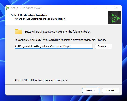 Adobe Substance Player のインストール:画像3