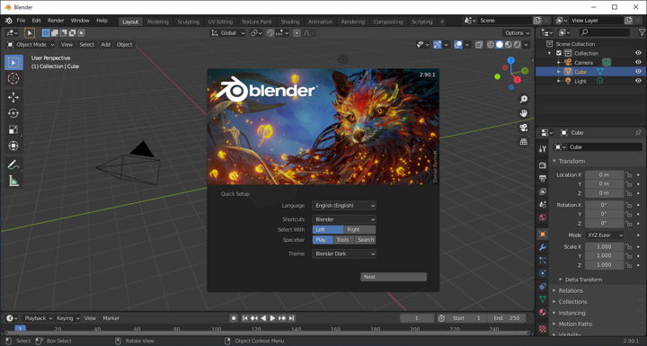 Blender のインストール (Version 2.9):画像16