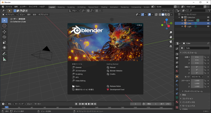Blender のインストール (Version 2.9):画像19