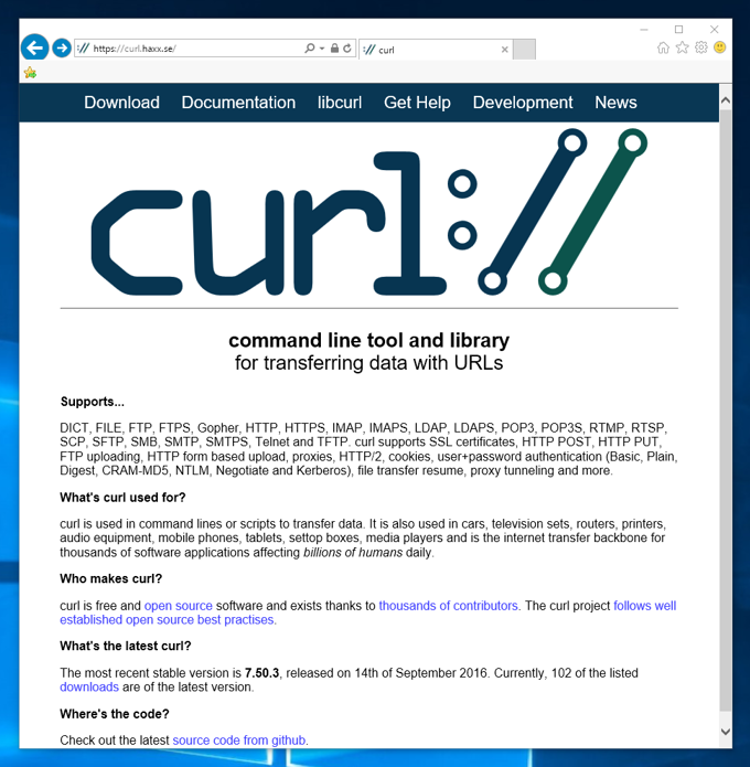 curl (Windows版) のインストール - curl コマンドをWindowsで利用する:画像1