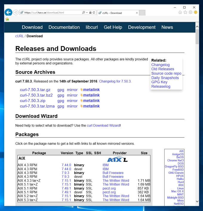 curl (Windows版) のインストール - curl コマンドをWindowsで利用する:画像2