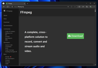 FFmpeg をインストールする:画像1