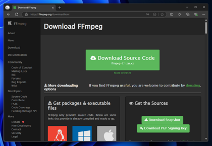 FFmpeg をインストールする:画像2