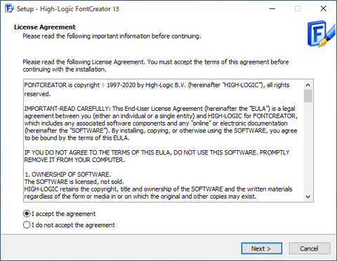FontCreator のインストール:画像8